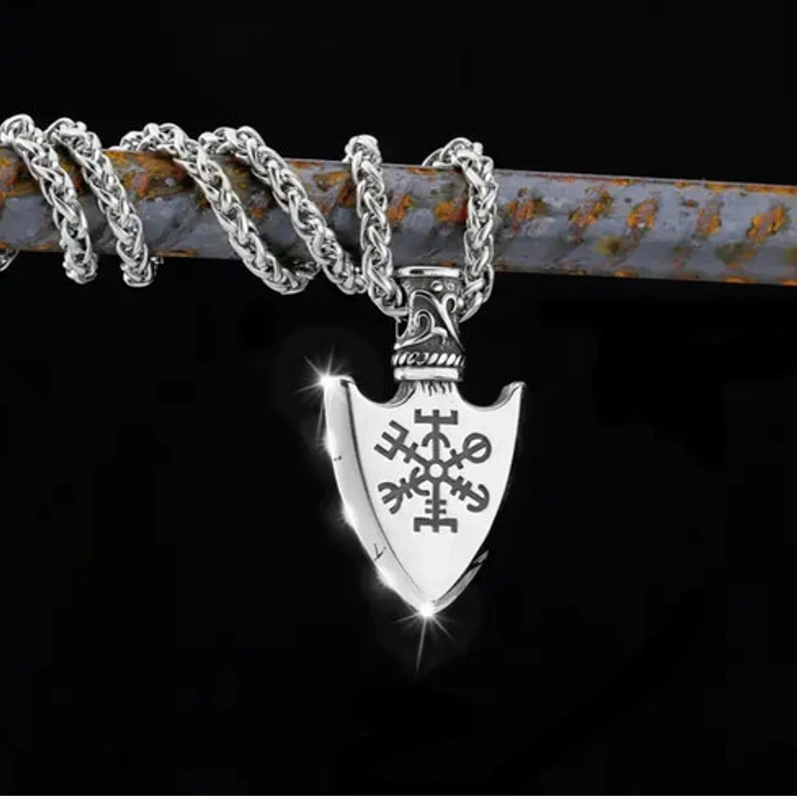 Collar Vikingo Punta De Lanza Valknut-vegvísir, Hombre 4