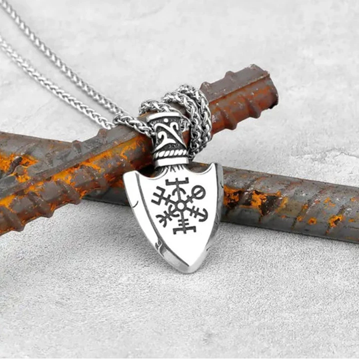 Collar Vikingo Punta De Lanza Valknut-vegvísir, Hombre 5