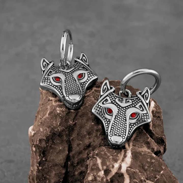 Aros Vikingos Lobo Nórdico Fenrir, Acero Inoxidable, Unisex 2