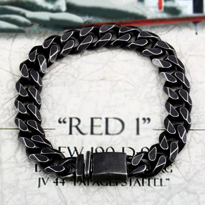 Pulsera Acero Trenzado Eslabón Cubano, Estilo Vintage 3