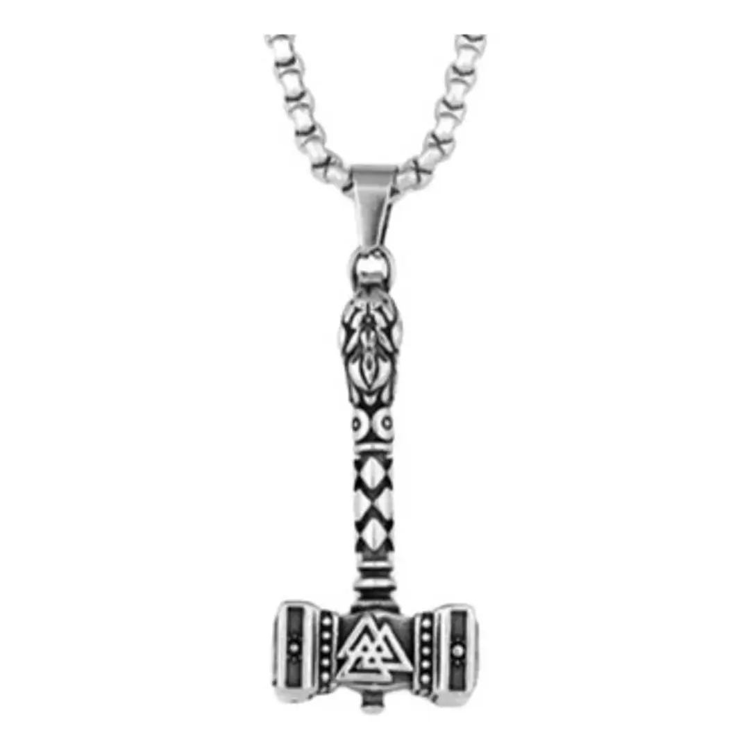 Collar Vikingo Mjölnir, Tamaño Pequeño Con Símbolo Valknut 1