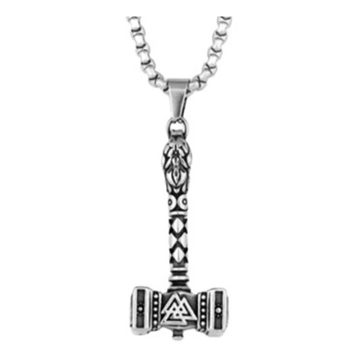 Collar Vikingo Mjölnir, Tamaño Pequeño Con Símbolo Valknut 1