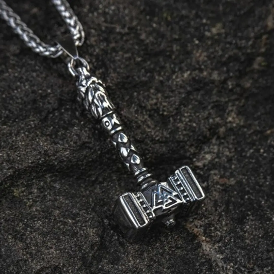 Collar Vikingo Mjölnir, Tamaño Pequeño Con Símbolo Valknut 2