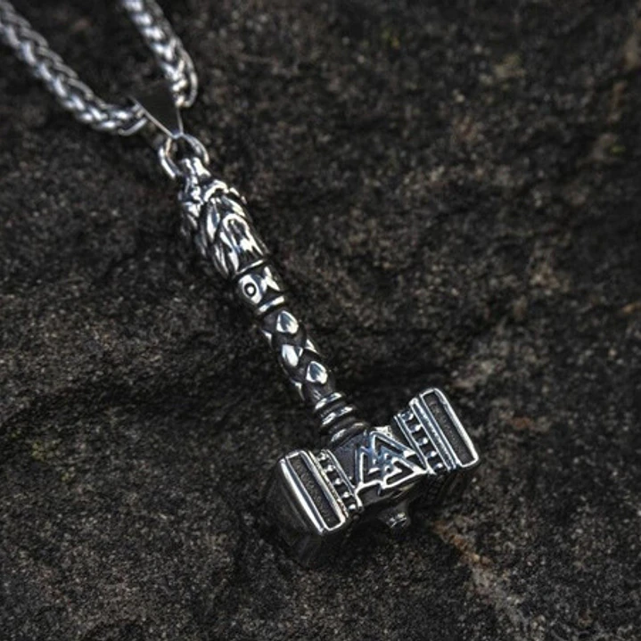 Collar Vikingo Mjölnir, Tamaño Pequeño Con Símbolo Valknut 2