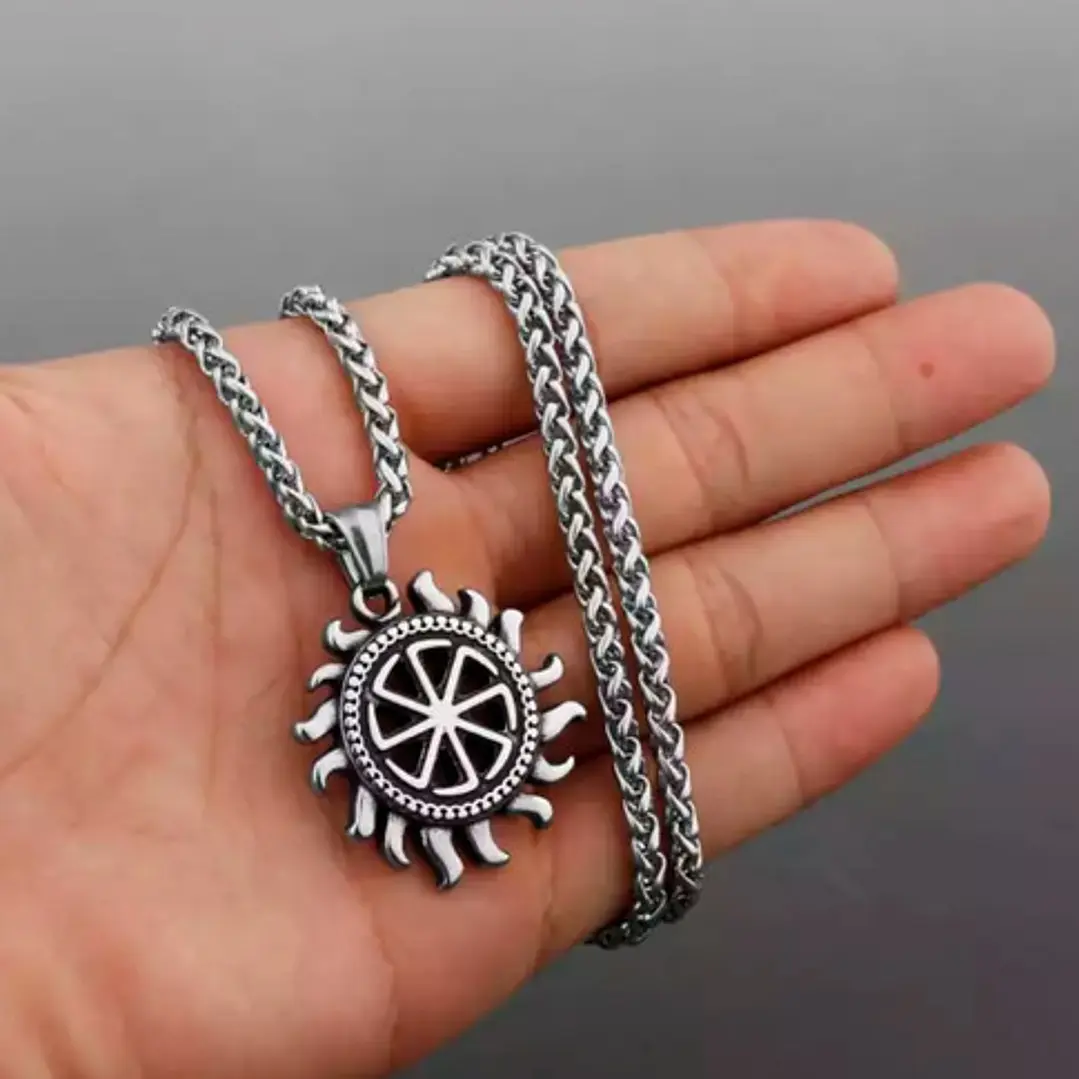 Collar Vikingo Sol Kolovrat, Acero Inoxidable, Unisex 4