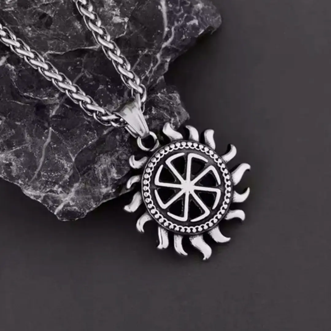 Collar Vikingo Sol Kolovrat, Acero Inoxidable, Unisex 5