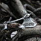 Collar Vikingo Hacha Vegvísir Calavera, Acero Inoxidable - Miniatura 6