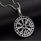 Collar Vikingo Runa Vegvísir, Acero Inoxidable, Hombre - Miniatura 2