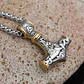 Collar Vikingo Mjölnir, Borde Dorado, Acero Inoxidable - Miniatura 2