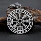 Collar Vikingo Runa Vegvísir, Acero Inoxidable, Hombre - Miniatura 6