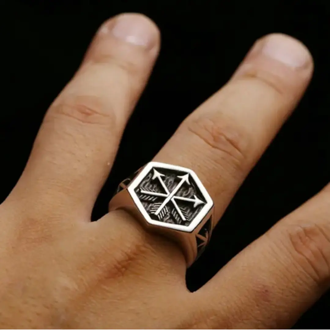 Anillo Arrows, Acero Inoxidable, Hombre 4