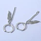 Aros Pluma Cadena, Oreja Con Perforación, Acero Inox. - Miniatura 3