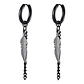 Aros Pluma Cadena, Oreja Con Perforación, Acero Inox. - Miniatura 5