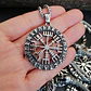 Collar Vikingo Vegvísir Rústico, Acero Inoxidable, Unisex - Miniatura 2