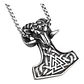 Collar Vikingo Mjölnir Valknut-cabra, Acero Inoxidable - Miniatura 1