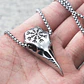 Collar Vikingo Nordic Crow Runa Aegishjalmur, Acero Inox. - Miniatura 2