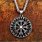 Collar Vikingo Vegvísir Rústico, Acero Inoxidable, Unisex - Miniatura 7