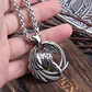Collar Vikingo Cuervo, Acero Inoxidable, Unisex - Miniatura 2