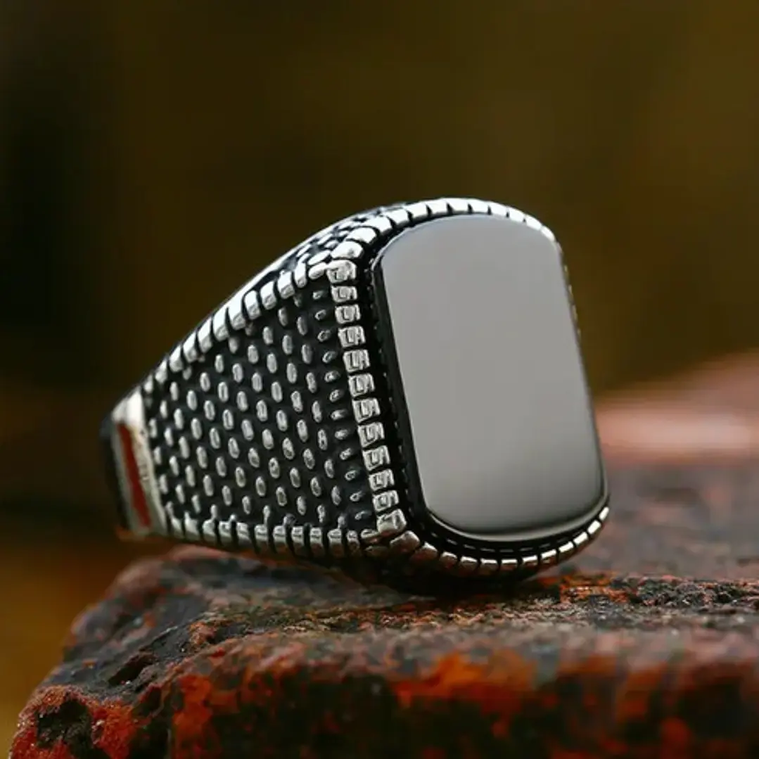 Anillo Classic France, Acero Inoxidable Y Ónix, Hombre 3