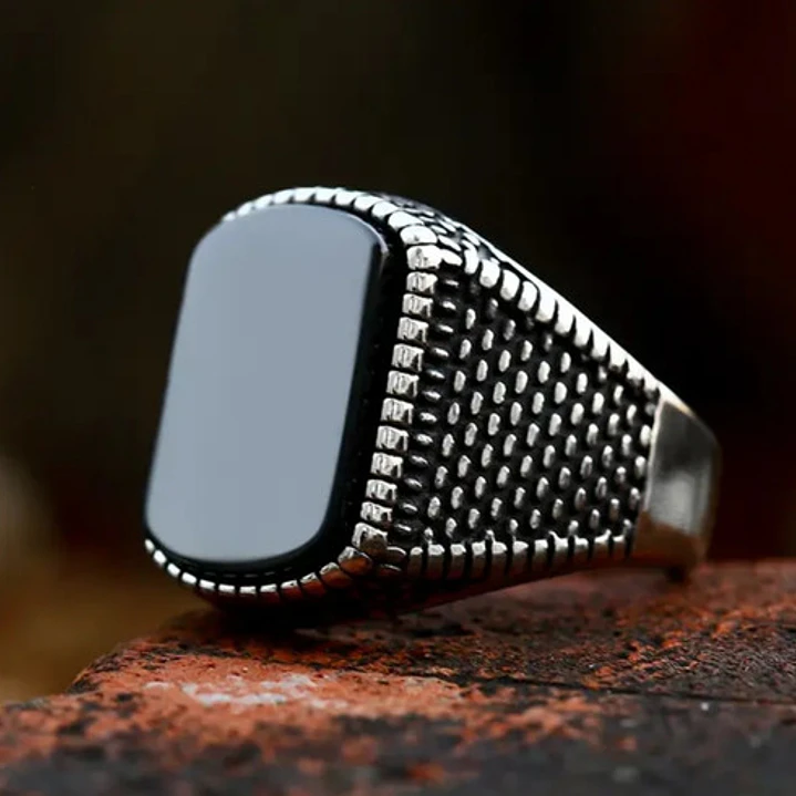 Anillo Classic France, Acero Inoxidable Y Ónix, Hombre 4