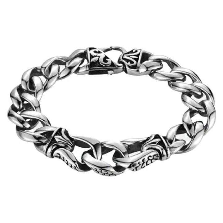 Pulsera Eslabón Cubano-nudo, Acero Inoxidable, Hombre 1
