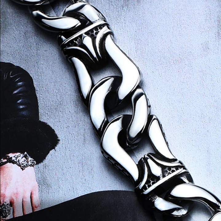 Pulsera Eslabón Cubano-nudo, Acero Inoxidable, Hombre 3