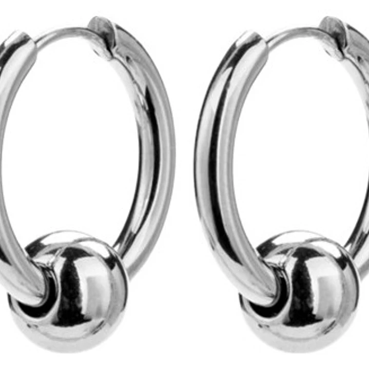 Aros Piercing Argolla, Oreja Con Perforación, Acero Inox. 3