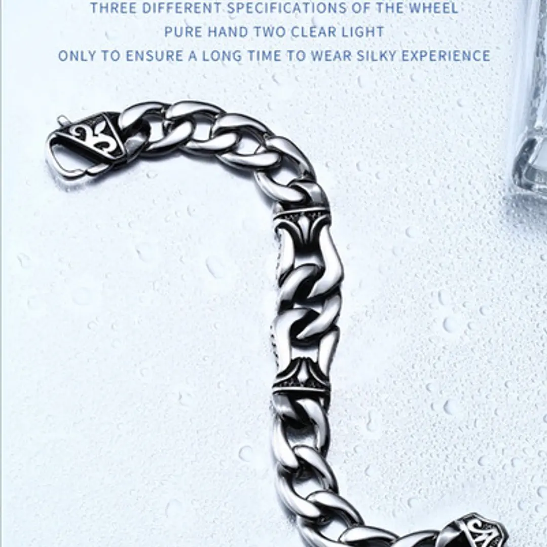 Pulsera Eslabón Cubano-nudo, Acero Inoxidable, Hombre 6