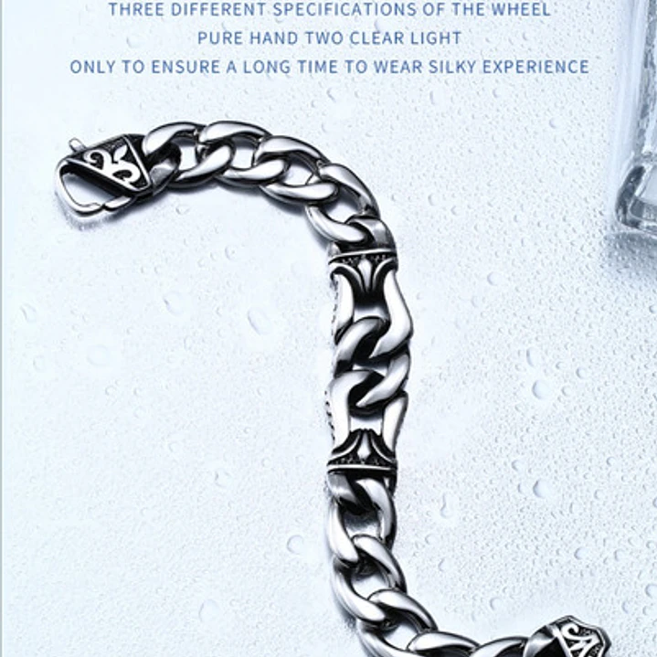 Pulsera Eslabón Cubano-nudo, Acero Inoxidable, Hombre 6