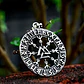 Collar Vikingo Valknut Aegishjalmur Rústico, Acero Inox. - Miniatura 3
