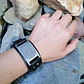 Pulsera Vikinga Vegvísir, Cuero Vegano Negro, Con Broche - Miniatura 2