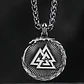 Collar Vikingo Vegvísir-valknut, Acero Inoxidable - Miniatura 3