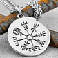 Collar Vikingo Vegvísir-valknut, Acero Inoxidable - Miniatura 6