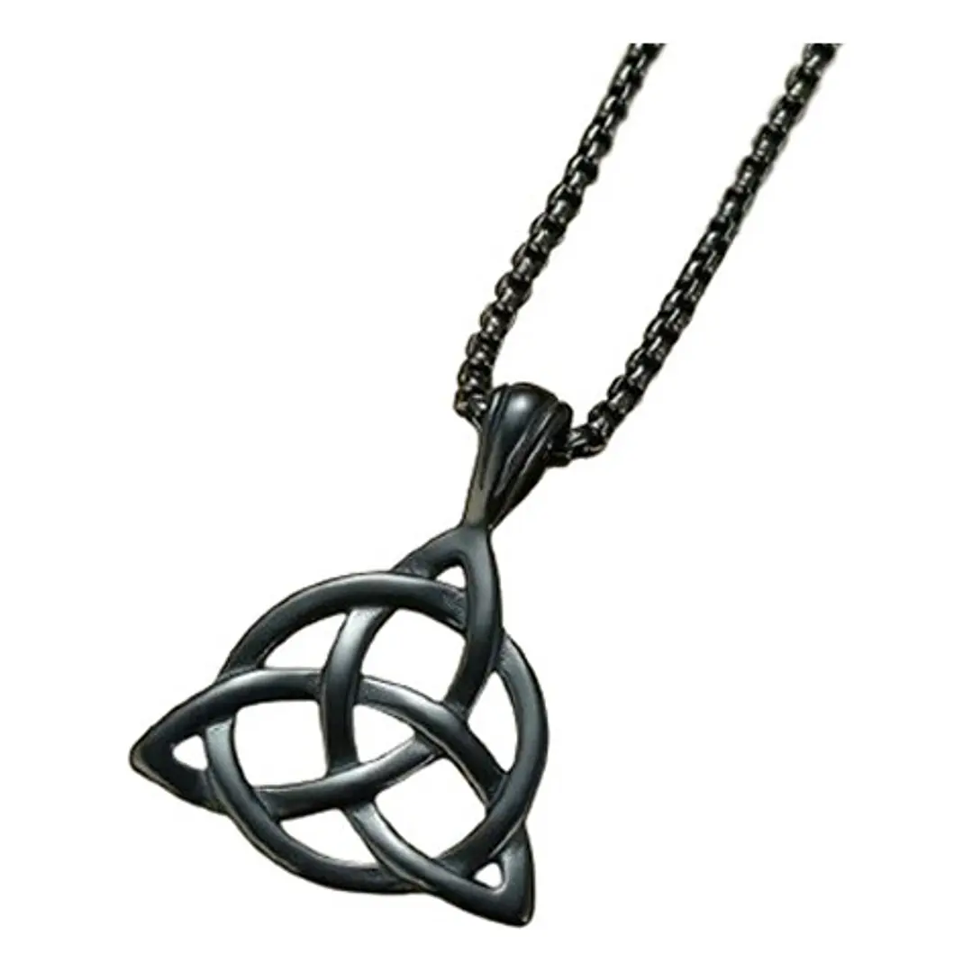 Collar Nudo Celta Negro-plateado, Acero Inoxidable, Unisex 1