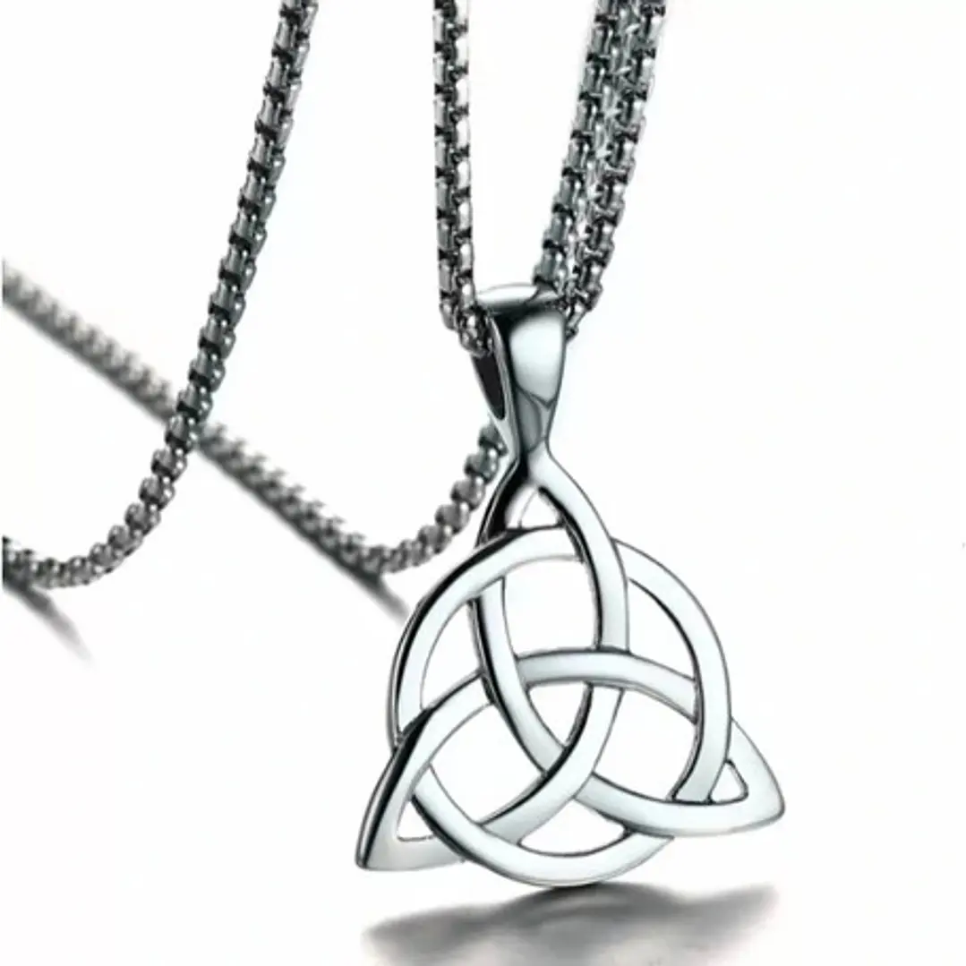 Collar Nudo Celta Negro-plateado, Acero Inoxidable, Unisex 4