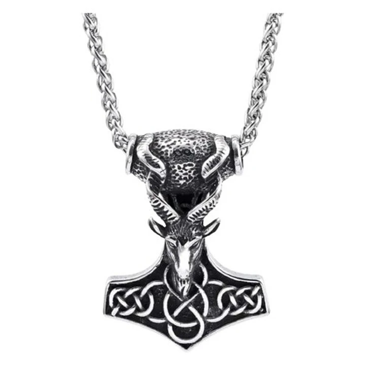 Collar Vikingo Mjölnir-macho Cabrío, Acero Inoxidable 1