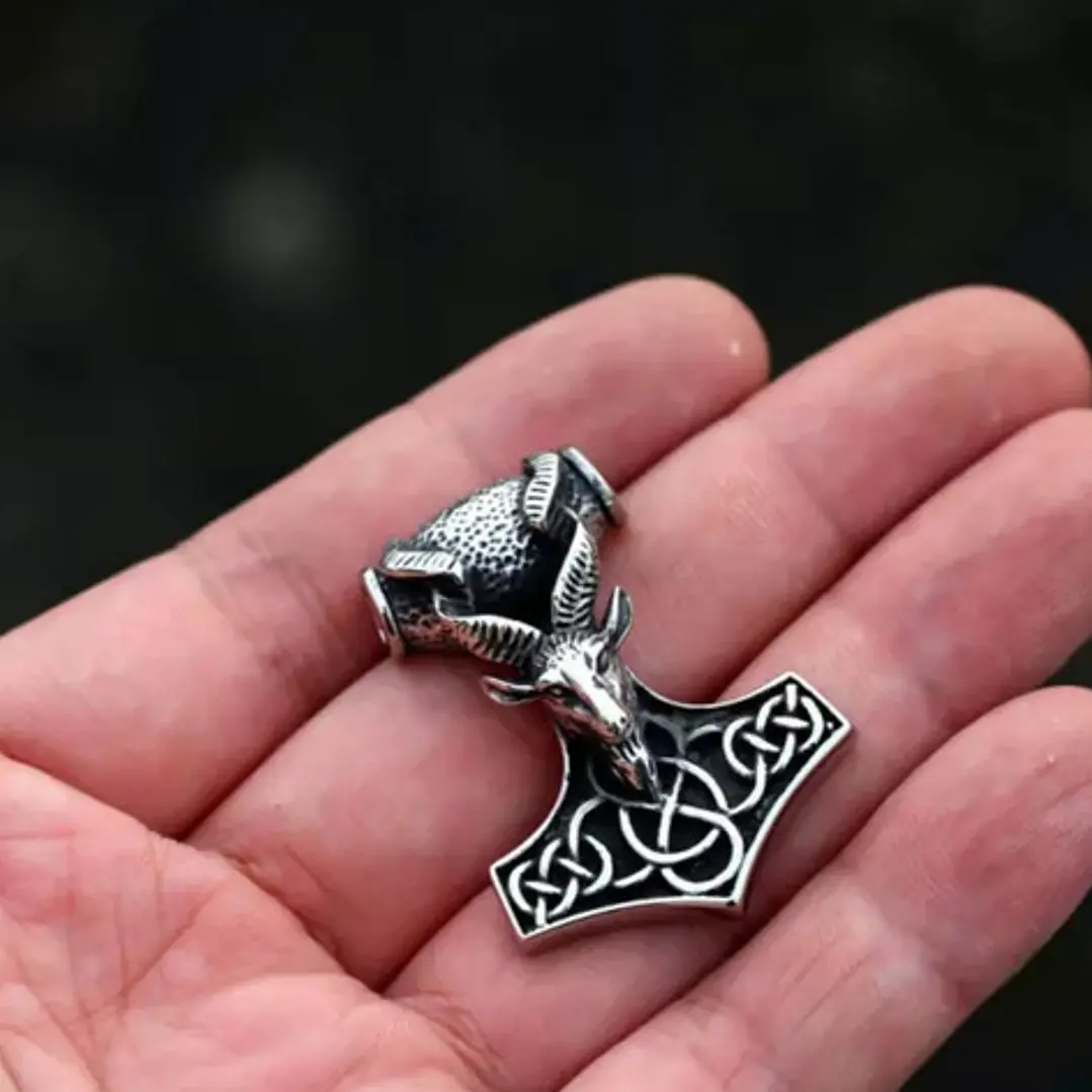 Collar Vikingo Mjölnir-macho Cabrío, Acero Inoxidable 2