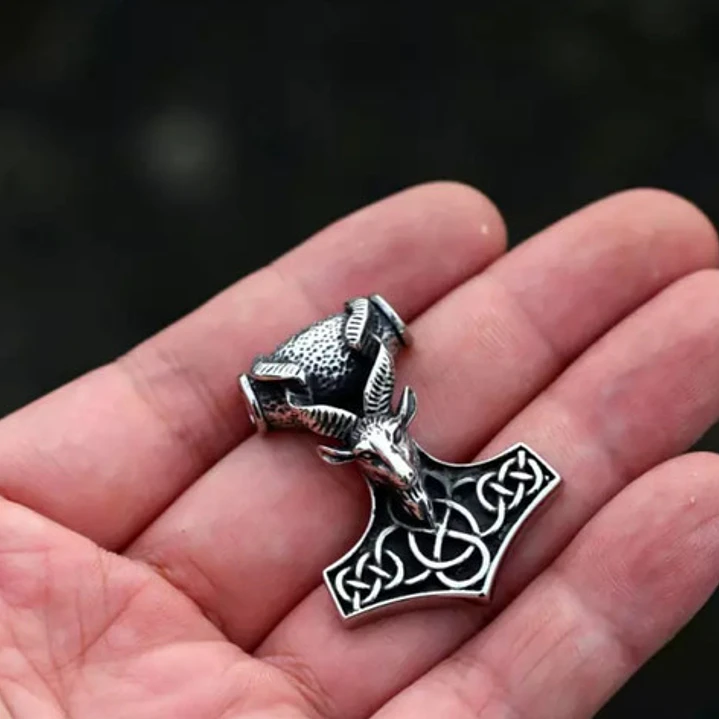 Collar Vikingo Mjölnir-macho Cabrío, Acero Inoxidable 2