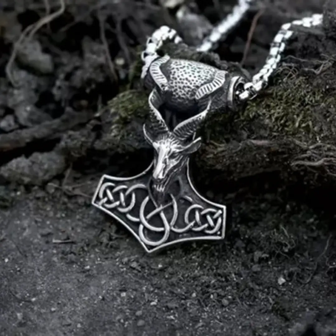 Collar Vikingo Mjölnir-macho Cabrío, Acero Inoxidable 3