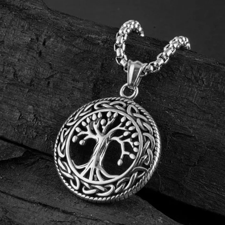 Collar Vikingo Árbol De La Vida, Acero Inoxidable, Unisex 2
