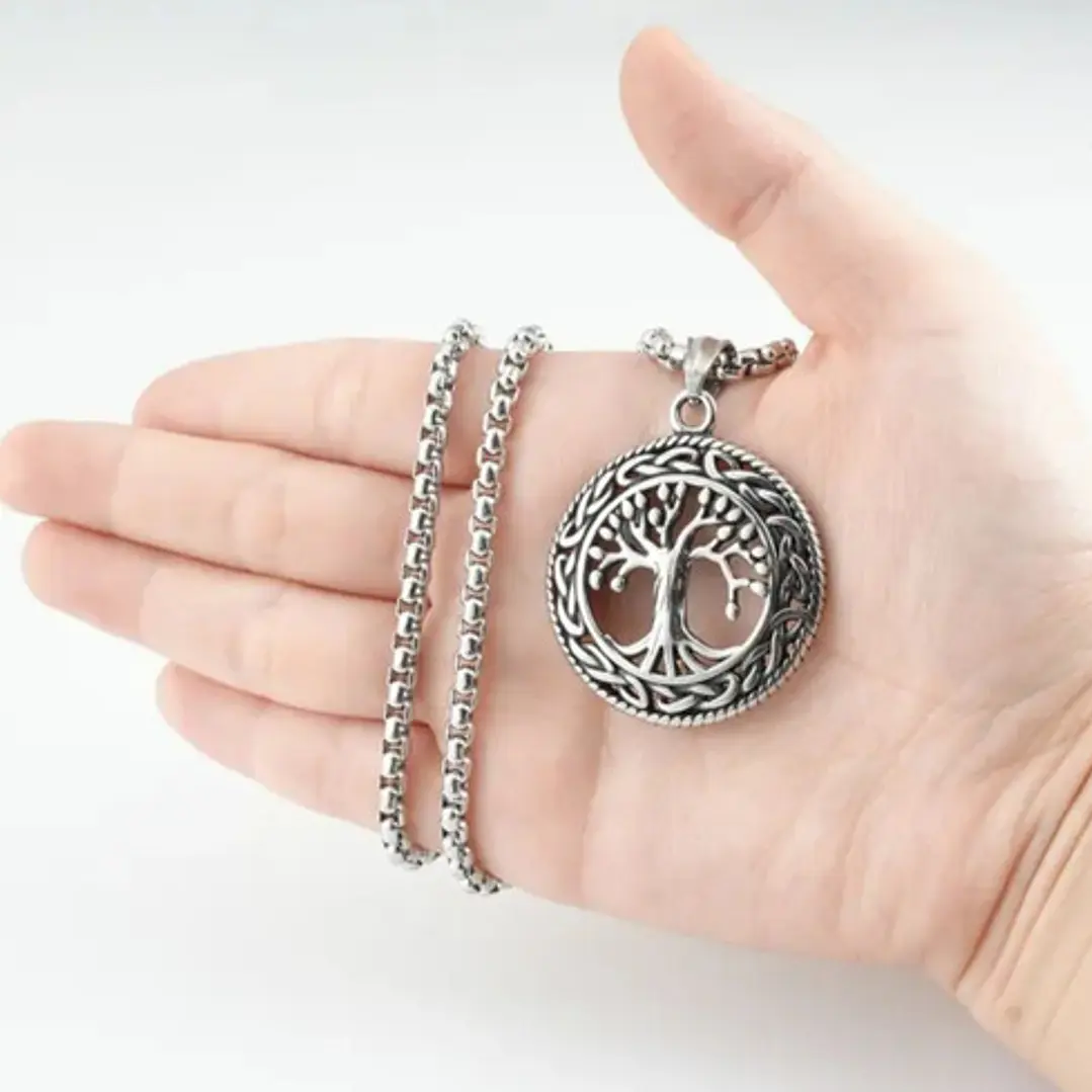 Collar Vikingo Árbol De La Vida, Acero Inoxidable, Unisex 3