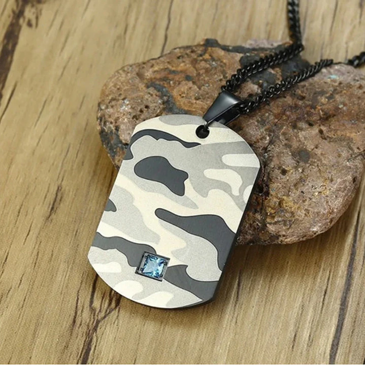 Collar Militar Placa Y/o Escudo, Acero Inoxidable, Hombre 3