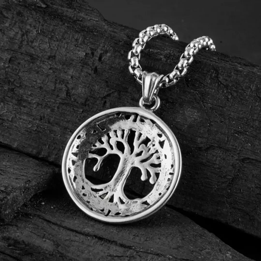 Collar Vikingo Árbol De La Vida, Acero Inoxidable, Unisex 5