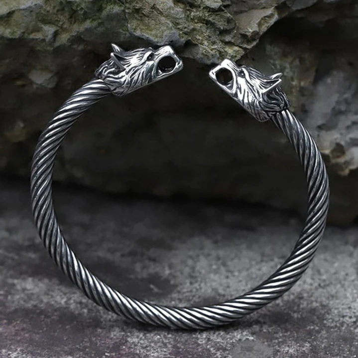 Brazalete Vikingo Fenrir, Acero Inoxidable, Hombre 3