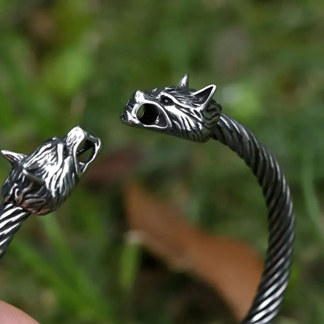 Brazalete Vikingo Fenrir, Acero Inoxidable, Hombre 4