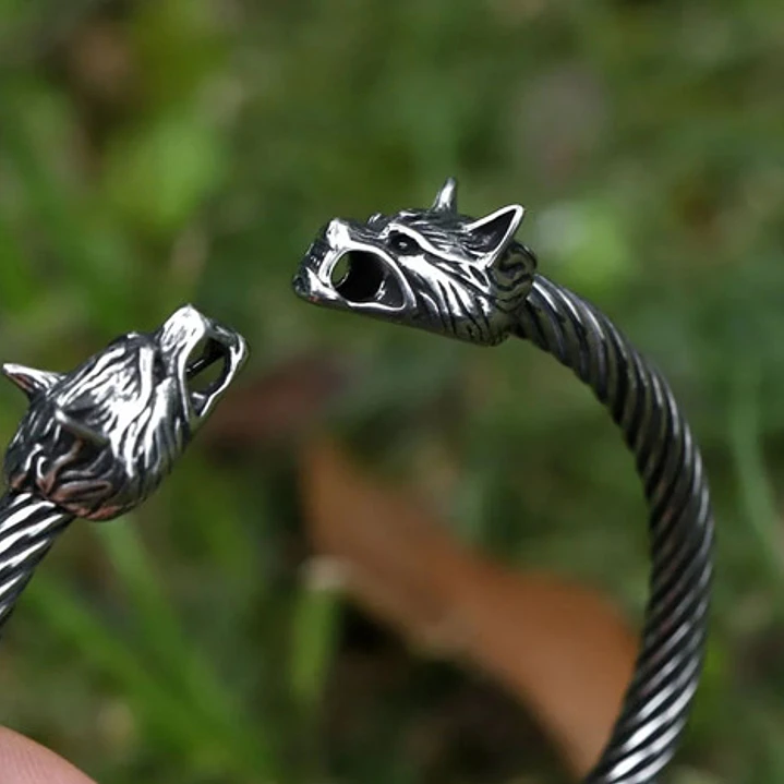 Brazalete Vikingo Fenrir, Acero Inoxidable, Hombre 4