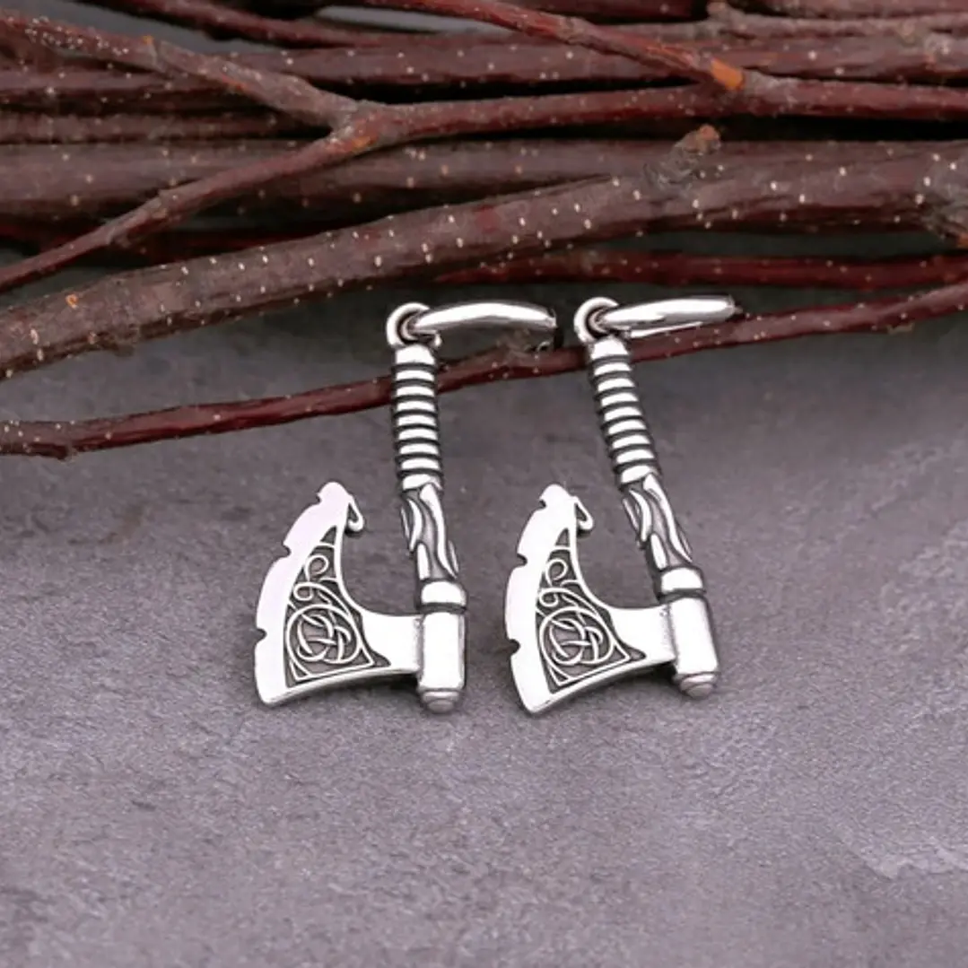 Aros Hacha Vikinga, Acero Inoxidable, Unisex 3