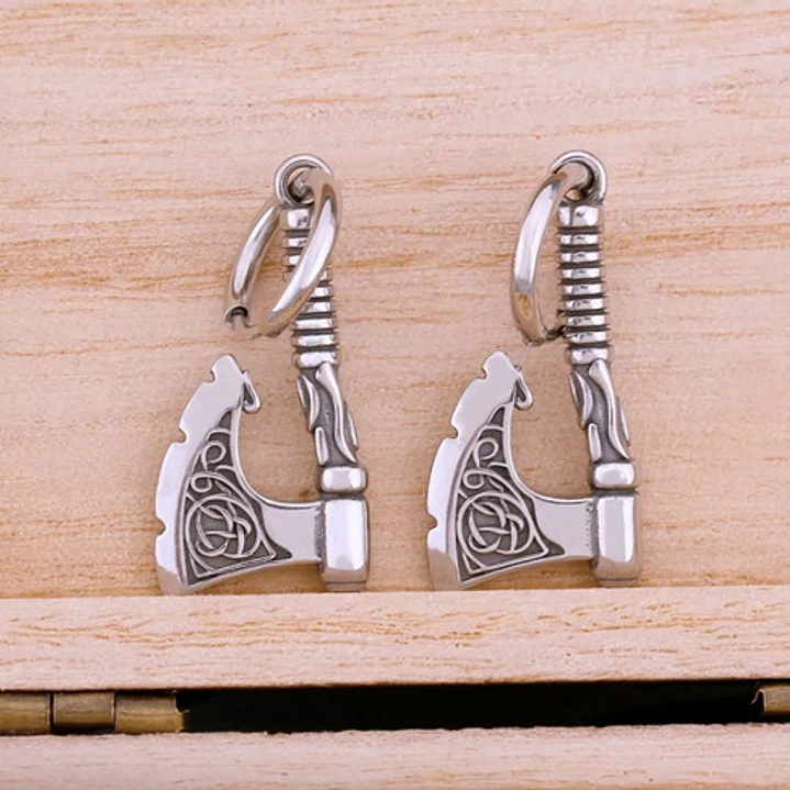 Aros Hacha Vikinga, Acero Inoxidable, Unisex 4