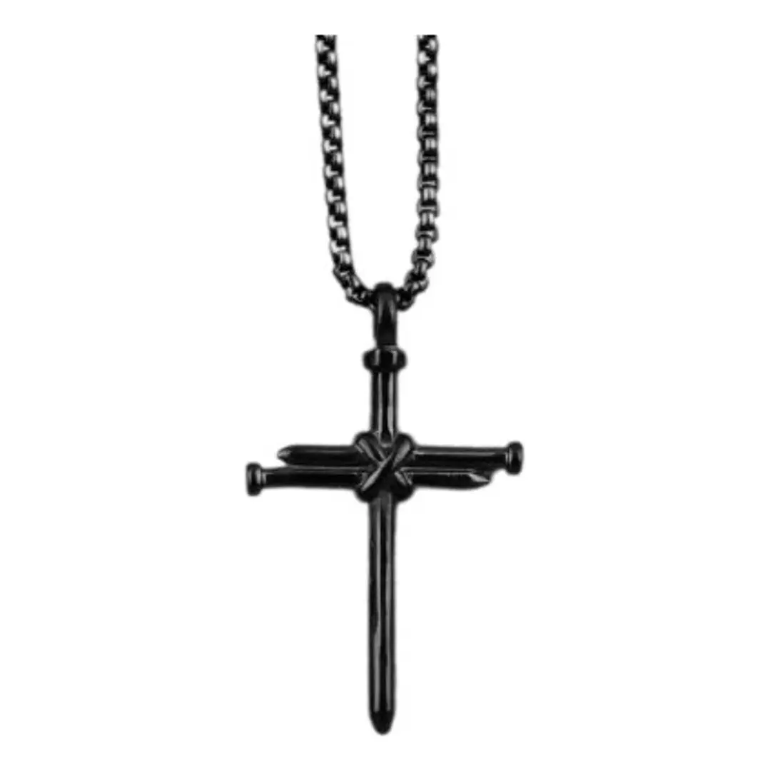 Collar Cross Of Nails, Acero Inoxidable, Hombre 1