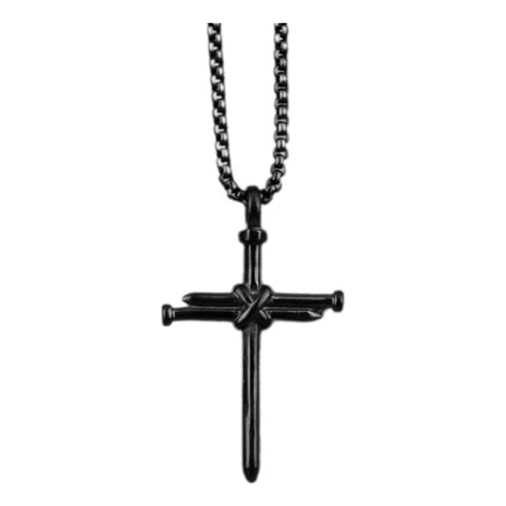 Collar Cross Of Nails, Acero Inoxidable, Hombre 1